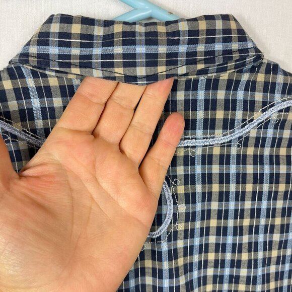 Rodeo Carte Pearl Snap Plaid Western Shirt Womens XL Vintage Embroidered Cowgirl - Picture 10 of 13